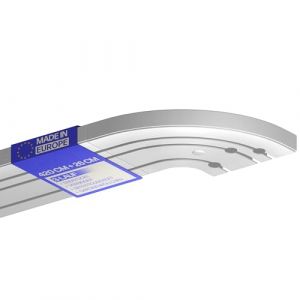 Bestlivings Rail de Rideau 420cm (2x90/2x120cm) / 3-voies - avec Set de 2 Courbes, Ensemble Complet incl. Accessoires (kit de fixation, embouts lat&eacute;raux, galets pour rideaux) (bestcount, neuf)