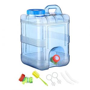 7.5-22L Jerricane d&rsquo;Eau avec Robinet, Reservoir Eau Camping Car, Bidon d'eau avec Poign&eacute;e, Bidon Alimentaire sans BPA, Bidon Plastique avec Robinet Rempla&ccedil;able et Brosse de Nettoyage (15L) (demiawaking, neuf)