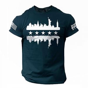 Tee Shirt Homme Drapeau Americain Manches Courtes Et Col Rond T Shirt Musculation Printemps Et été Casual Shirt Tops Elégant et Chic Imprimé Rétro Tshirt Homme Marque Soldes (sutelang lurryly (7-15 jours de livraison), neuf)