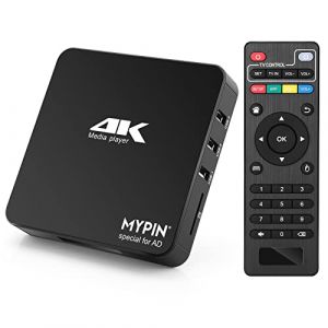 Lecteur Multim&eacute;dia 4K, MYPIN HD Media Player TV HDMI Soutien 8TB HDD/Cl&eacute; USB 256G /Carte SD et Sortie HDMI/AV pour HDTV/PPT MKV AVI MP4 H.265 (MYPIN, neuf)