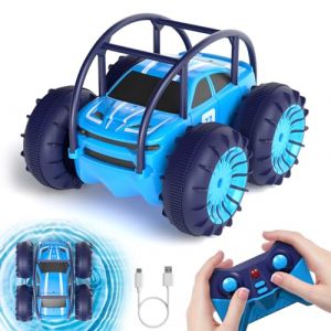 MaxTronic Chargement Direct Voiture T&eacute;l&eacute;command&eacute;e avec LED R&eacute;glable, Amphibie RC Radiocommand&eacute;e pour Enfant 4WD 360&deg; Rotation, 2.4Ghz Tout Terrain Voiture Cars F&ecirc;te Cadeau 3-12 Ans Gar&ccedil;on Fille (Jane-EU, neuf)