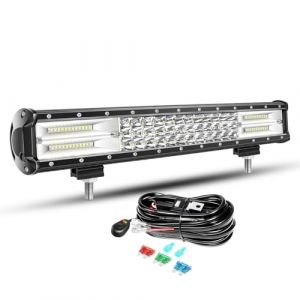 Willpower 43cm 17'' 252W Barre LED con Faisceau de Câblage Rampe LED 12V 24V Étanche Bar a LED Feux Phare de Travail LED Projecteur LED pour 4x4 Voiture Tracteur Camion Quad Véhicule Bateau (YZ-EU, neuf)