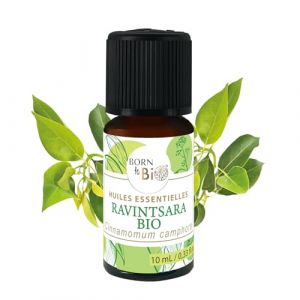 BORN TO BIO Huile Essentielle Ravintsara Bio - 100% Pure et Naturelle - Propri&eacute;t&eacute;s Antivirales et Immunostimulantes - Certifi&eacute; AB - 10ml (Born To BIO, neuf)