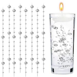 LuyoNova 20 Pièces Perles D'Eau Argent Bougies Flottantes Perle D'Eau Perles Artificielles Bougie Flottante,pour Centres Table Décorations Pearl Vase Fillers Mariages Fête Arbre de Noël Décorations (LuyoNova, neuf)