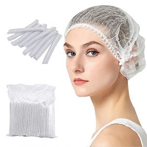 TIE-DailyNec 200 Pièces Charlotte Cheveux Jetable, Non Tissé Filet à Cheveux Jetable Capuchons, pour L'espace de Travail de Cuisine de Beauté de Service Alimentaire (Blanc) (TIE-DailyNec Store, neuf)