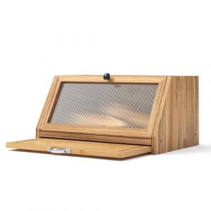 YOUDENOVA Bo&icirc;te &agrave; Pain en Bois avec Planche &agrave; d&eacute;couper, Bo&icirc;te en Bois pour Le Pain, Le sel et Le Poivre, 39 x 25 x 20 cm (L x L x H) cm, Naturel en Bois (YOUDENOVA Direct EU, neuf)