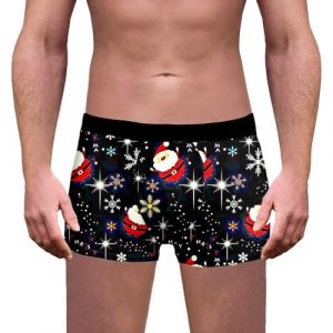 NaLatia Calecon Personnalise Homme, Homme Calecon No&euml;l, Sport Boxer Homme Pas Cher Rigolo Noel Calecon Microfibre Shorty Transparent sous-V&ecirc;tements, Cale&ccedil;on de nouveaut&eacute; Personnalis&eacute; (GUnakd, neuf)