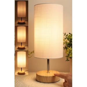 Lampe De Chevet Tactile, 34.5cm Lampe De Table Tactile Dimmable Contr&ocirc;le Lampe De Table LED Moderne Avec Ampoule Pour La Lecture Salon Chambre D'Enfant Abat-Jour En Tissu Pour Chambre H&ocirc;tel (HSLighting Direct, neuf)
