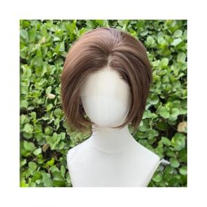 Cheveux humains Perruques synth&eacute;tiques &agrave; coupe courte au carr&eacute;, couleur ch&acirc;tain clair, for femmes, 33 x 10 cm (yuyubutingchen7, neuf)