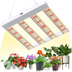 SPF1200 PRO Lampe de culture LED 120 W, 90 x 90 cm, couverture 660 LED, spectre complet semblable au soleil avec UV et IR, variateur de lumi&egrave;re et de floraison, lampe de croissance de l&eacute;gumes et de fl (YabingbosYabinYabingbosgbos, neuf)