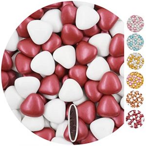 EinsSein 1kg Dragees mariage au chocolat c&oelig;ur Mix m&eacute;dium blanc-bordeaux perle drag&eacute;es mariage bapt&ecirc;me communion no&euml;l amandes feter et recevoir f&ecirc;ter de fete couleur pas cher aux bombe tag voir mes (Shopingeneur, neuf)