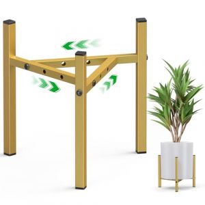 Support Plantes interieur, 2 Pack R&eacute;glable Pr&eacute;sentoir de Plantes, &Eacute;tag&egrave;res &agrave; Fleurs, Porte Plantes d'Angle M&eacute;tal, D&eacute;cor pour Int&eacute;rieur Ext&eacute;rieur Jardin Maison Balcon(seul support de plantes)-Or (anice, neuf)