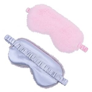 Mikikit 2pi&egrave;ces Cache-yeux pour Sommeil Lot de Masques Yeux Bandeau Peluche Masques de Sommeil Cache-yeux Multifonctions (Famidago, neuf)
