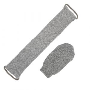 LifgWas 2pcs Gant Exfoliant et Harnais Exfoliant, Gant de Sangle Lave Dos et Gant Exfoliant en Fibre de Bambou Naturel 100%, Gris, Exfoliation et Nettoyage en Profond sous la Douche, Lavage du Dos (SongFeiX, neuf)