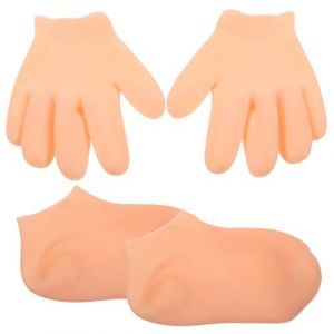 PACKOVE Chaussettes Hydratantes pour Femmes Mitaines Hydratantes pour Mains S&egrave;ches Lot de Mitaines et Chaussettes Apr&egrave;s Application de Cr&egrave;me (Spring TU, neuf)