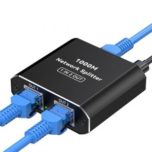 VPFET Switch Ethernet Splitter 2 Ports Gigabit Network Splitter 1 a 2 RJ45 LAN Switch 2 Ports avec Type C Power Cable Internet Splitter pour Cat5 5e 6 7 8 câble Routeur (qihangcaishui, neuf)