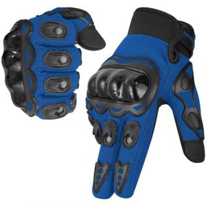 WESTWOOD FOX Gants de Moto pour Homme et Femme – Gants de Moto pour écran Tactile Complet – pour BMX, VTT, équitation, Chasse, Escalade et Sports de Plein air (Bleu, 2XL) (SAWANS, neuf)