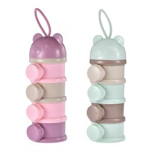 Doseur De Lait Bebe | 2 Distributeur De Lait En Poudre Doseur De Lait | Boîte Doseuse À Lait Avec 4 Compartiments | Boite Doseuse Lait Poudre | Empilables Convient Pour Collations,Lait En Poudre (Manolyee, neuf)