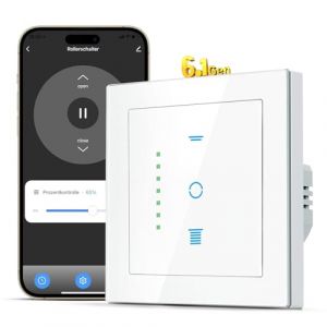 SMARTERCURRY Interrupteur de volet roulant WLAN [6.1Gen], interrupteur de store intelligent avec minuterie, sécurité enfant, commande de volet roulant compatible avec Alexa/Google, 1 pièce | Blanc (CURRYSMART Store, neuf)