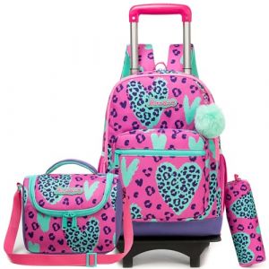 HTgroce Cartable a Roulette Fille Primaire ce2, Sac a Roulette Fille Cartable CP,ce1,cm1 (Lldaily EUR, neuf)