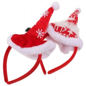 Healvian 2 Pi&egrave;ces Serre-t&ecirc;te Bonnet P&egrave;re No&euml;l Velours Rouge et Plume Serre-t&ecirc;te de F&ecirc;te Confortable et Polyvalent pour Soir&eacute;es de No&euml;l et &Eacute;v&eacute;nements Scolaires Lot (Le Sengyu, neuf)