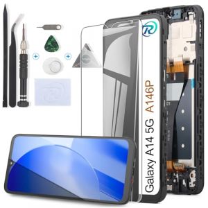 RongZy Écran de Rechange pour Samsung Galaxy A14 5G Écran LCD + Vitre Numériseur Tactile Capteur Assemblé Remplacement pour Samsung Galaxy A14 5G A146P (Noir avec Cadre) (YWLRongZy, neuf)