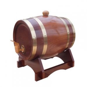 Tonneau en bois de ch&ecirc;ne pour stockage ou vieillissement de vins et liqueurs 1,5 L-20 L 3L Chocalate Color (Kayla-lan, neuf)
