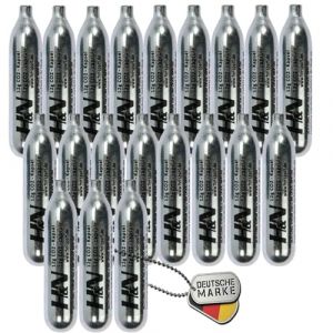 H&N Sport Lot de 20 capsules de CO2 12 g - Pour airsoft, paintball, pistolet &agrave; air ou fusil &agrave; air comprim&eacute; - Cartouches de CO&sup2; pour pistolet CO2 (microgames, neuf)