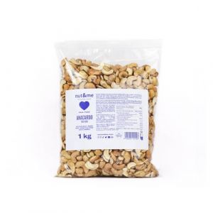 Noix de cajou grillées sans sel 1 kg nut&me | Sans Gluten | Végane | Fruits secs 100% Naturels | Riches en protéines | Snack sain et savoureux | Croquants | (nut & me, neuf)