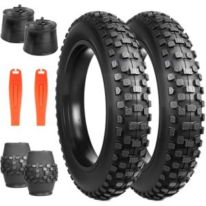 ZUKKA Lot de 2 pneus de v&eacute;lo &eacute;lectrique 20 pouces Heavy Duty 20x4.0 Enveloppe 102-406 Pliable Fat Tire Gros pneus de v&eacute;lo Plus 2 chambres &agrave; air 20 pouces 20x4.0 AV35mm pour v&eacute;lo &eacute;lectrique/VTT de (SUNTEK CYCLE, neuf)