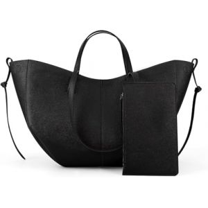 RuiDay Sac a main femme, Sac &agrave; Bandouli&egrave;re pour Femme, Sac &agrave; main fourre-tout en cuir, Sac &agrave; Bandouli&egrave;re en Forme de Croissant, Grand Sac Fourre tout Femme (Noir, L) (JIANyuc, neuf)