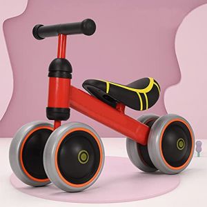 Tricycle 2en1, Vélo Bébé sans Pédales 10-24 Mois Jouet Baby Walker Fille Garçon 1-2 Ans Jouet d'Equitation Trotteur Bebe Mini Bike Cadeau Anniversaire Noel -50 * 18 * 38 cm-Rouge (Hechheu, neuf)