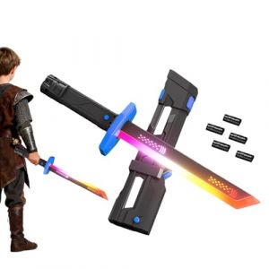 &Eacute;p&eacute;e Lumineuse avec Effet &Eacute;tincelles, Lumi&egrave;re LED et Effet Pulv&eacute;risateur, 45,5cm Rechargeable Jouet &Eacute;p&eacute;e Lumineuse Color&eacute;e avec Sonore, &Eacute;quipement D&eacute;compression Cadeaux pour Halloween, Cosplay, No&euml;l (JetLiuCo, neuf)