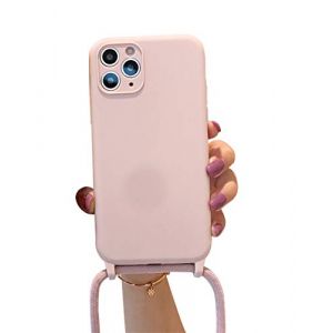 Emlivi Coque pour iPhone 11 Pro [5.8''], Etui de iPhone 11 Pro Houss avec Cordon de Collier R&eacute;glable Longueur Cha&icirc;ne Shock-Absorption Souple Bumper Silicone Coque avec Cordon pour 11 Pro -Rose Clair (Emlivi, neuf)