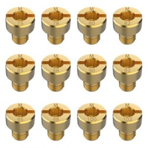 EFUTURETIME 12 x Gicleur de Carburateur M5, Jeu de Gicleurs Principaux de 75 &agrave; 102, Buses de Carburateur en Laiton pour Dell'Orto PHBG/SHB (efuturetime, neuf)