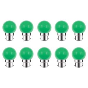 ZFQ Lot de 10 Ampoule LED Couleur B22 2W équivalente 20W AC 220V-240V B22 Baïonnette Ampoules Guirlande LED Ampoules Multicolore pour Maison Bar Fête Décoration d'ambiance, Vert (ZFQ, neuf)