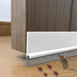 Joint Porte, 100cm Boudin de Porte Isolant Auto-Adh&eacute;sif, Bas de Porte Isolant Isolation Phonique with Brosse, Id&eacute;al pour L'Isolation Contre Le Froid, Le Bruit & l'humidit&eacute;, Anti-Poussi&egrave;re (Redsno, neuf)