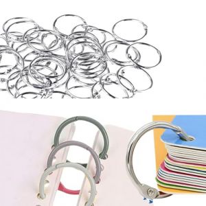 Anneaux de Reliure,100pcs Anneau Articul&eacute;s M&eacute;talliques 25mm,Anneaux de Livre en M&eacute;tal,M&eacute;tal Anneaux Carte,Carte Anneau Binder Porte Cl&eacute;s,Anneaux de Classeur Metallique,pour Cahier (Poseidoneye, neuf)