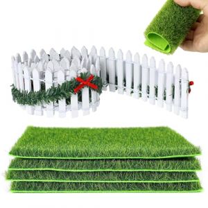 5 Pi&egrave;ces Accessoires Jardin Miniature Cloture Jardin Miniature Fausse Pelouse Faux Gazon Cloture Sapin de Noel Gazon Artificiel pour D&eacute;coration de Mini Jardin, Maison de Poup&eacute;e (Dog's Booty, neuf)