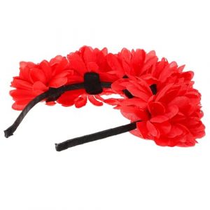 VALICLUD Serrage-t&ecirc;te de Mari&eacute;e Grosse Fleur Rouge, Bandeau Floral L&eacute;ger en Tissu, Accessoire Cheveux pour Mariage, Saint-valentin et F&ecirc;tes, Coiffe &Eacute;l&eacute;gante pour Coiffure de Mariage (MOUBACK, neuf)