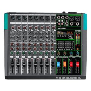 Depusheng PA8 Table de mixage professionnelle Console DJ 8 canaux avec 256 options d'effets DSP Connexion Bluetooth sans fil Lecteur USB Alimentation fantôme 48V (professional microphone, neuf)