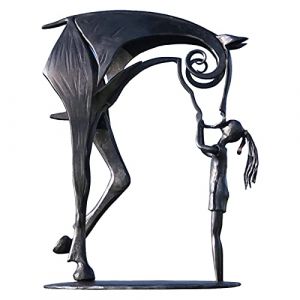 ARVALOLET Sculpture Statue de cheval décorative en métal qui s'embrasse - Sculpture moderne en métal - Animal Amp - Décoration artistique - Décoration de salon - Baiser - Sculpture de cheval (Cloud Dragon-Y, neuf)