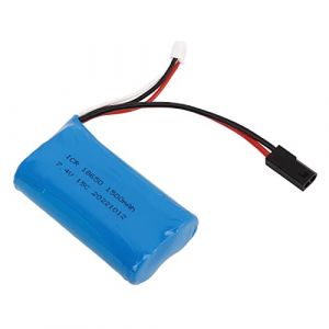 Batterie au Lithium RC, Batterie au Lithium Polymère 7,4 V 1500 MAh avec Performances de Décharge élevées, Batterie de Remplacement 5500 Prises pour Voiture RC (Huidel, neuf)