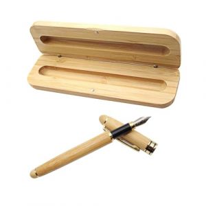 DIYCUT Stylo Plume en Bois, Coffret Stylos, Stylo Plume Personnalis&eacute;, avec Bo&icirc;te &agrave; Stylos en Bois Bambou Assortie, &Eacute;criture Fluide Naturelle, pour Bureau, Cadeau, &Eacute;cole (DIYCOOT, neuf)