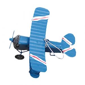 Modèle d'avion vintage Modèle de fer Métal Modèles d'avions Alliage Métal Avion Décoration Biplan Avion Miniature Décoration Collection Ornement de Bureau, 10 x 9 x 5 cm (vusintalu, neuf)