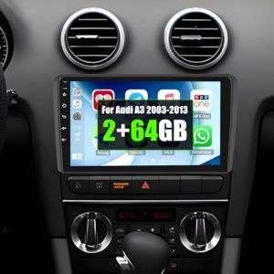 SIXWIN 2+64 Go Android 15 Autoradio 9'' HD pour Audi A3/S3/RS3 2008-2012 (8P/8V) - Carplay sans Fil, Android Auto, Navigation GPS Int&eacute;gr&eacute;e, &Eacute;cran Tactile 2.5D, Compatibilit&eacute; Steering Wheel Control (DaZhenTai DIRECT, neuf)