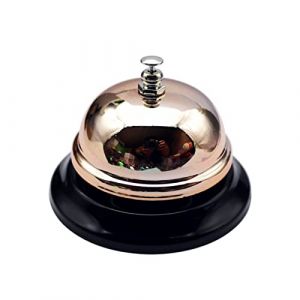 LdawyDE Sonnette de comptoir, Or Rose Clochette de Table, Cloche de Service, Matériau métallique, pour hôtels, Restaurants, Cuisines, écoles, Zones de réception, Bars (Ldawy, neuf)