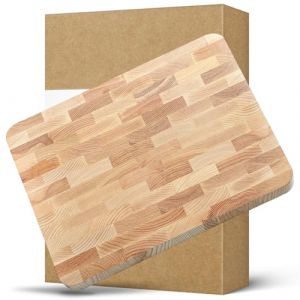 HEZHEN Planches à Découper, Bois de Frêne Plateau De Servir avec Poignée Intégrée, Planchette de Service avec Pied Antidérapant, Espace pour Bac de Récupération (HEZHEN, neuf)