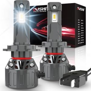 OUSHI Ampoule H7 LED 32000LM, 800% Super Luminosité Ampoule LED H7 6000K Blanc Xénon Taille Mini 1:1 Ampoules H7 LED Phare Voiture et Moto, Lot de 2 (Qlight, neuf)