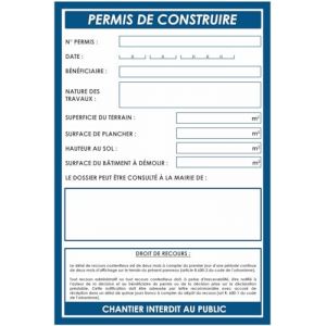Panneau d'affichage chantier : permis de construire (SAMKRAFT, neuf)